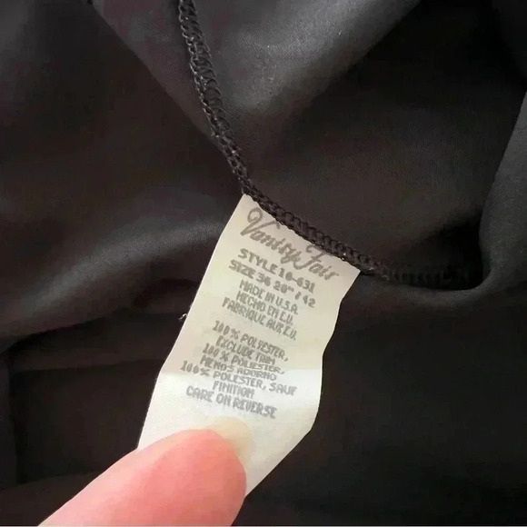 Vintage Vanity Fair Black Slip Dress Sz M - Picture 11 of 11